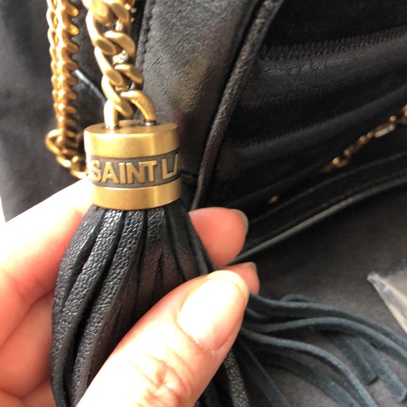 NEW Saint Laurent Lou Mini Mixed Leather Chevron Shoulder Bag - Picture 16 of 17